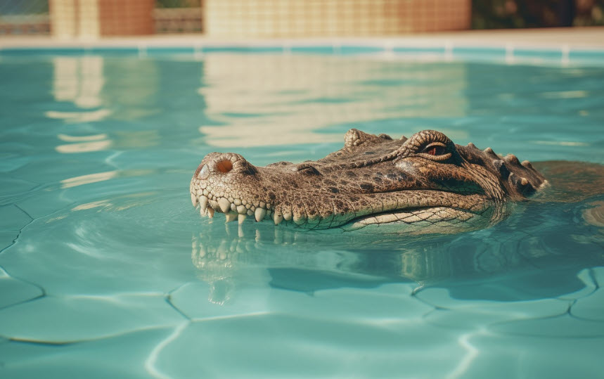 alligator i pool